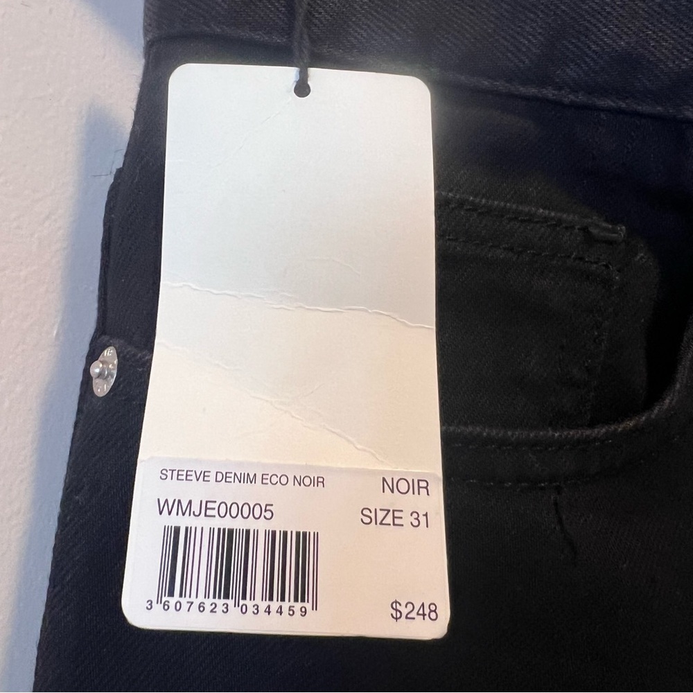 ZADIG & VOLTAIRE Black Straight-Leg Jeans Unisex Fit Designer Denim Tall Inseam - Picture 14 of 14
